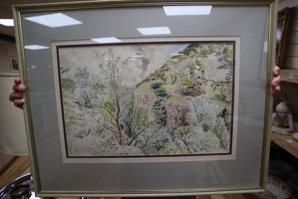 Guy Malet (1900-1973), View of Cheddar Gorge, signed and dated 8/48, 31 x 47cm
